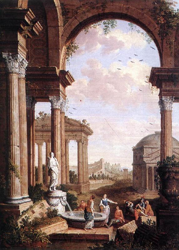 COCK, Paul de Landscape with Roman Ruins Spain oil painting art